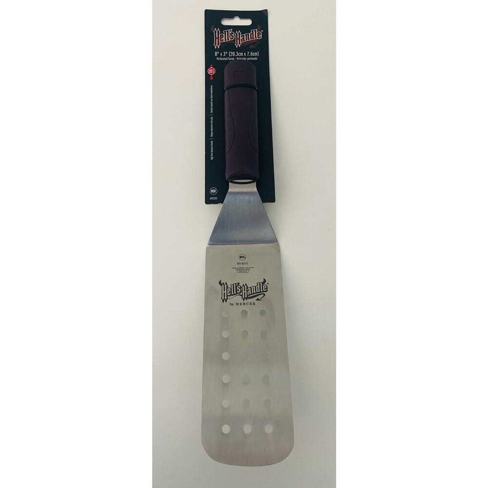 Mercer Culinary Hell's Handle High Heat Perforated Turner Grill Spatula, 8" x 3"